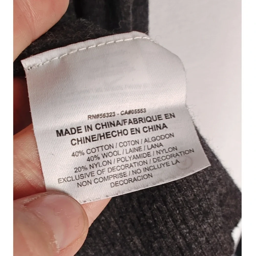 Nike‎ Hoodie Charcoal Gray Wool Blend Full Zip Knit Sweater Cardigan Large L